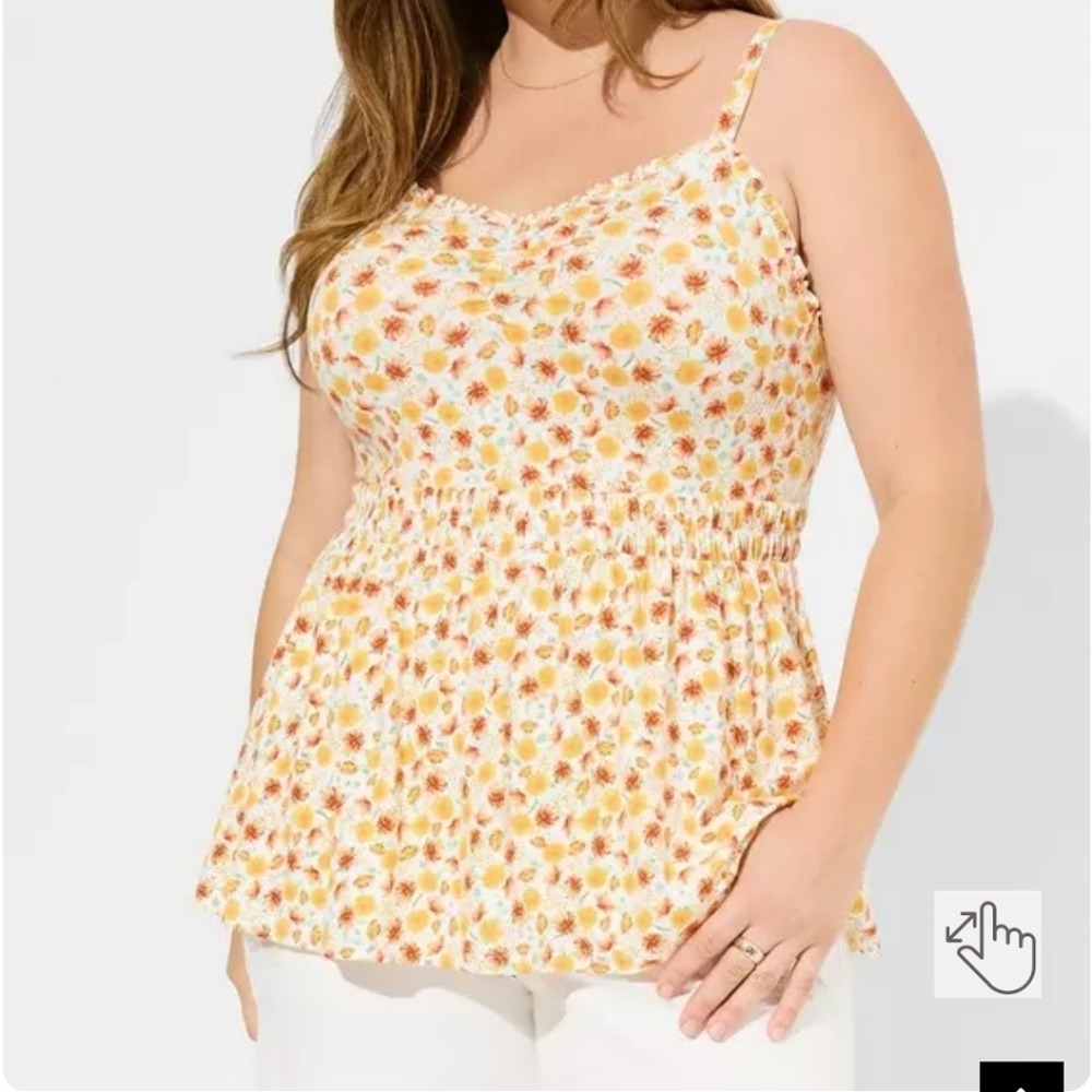 Torrid Super Soft Sweetheart Ruched Babydoll Top Size 2 - Picture 2 of 9